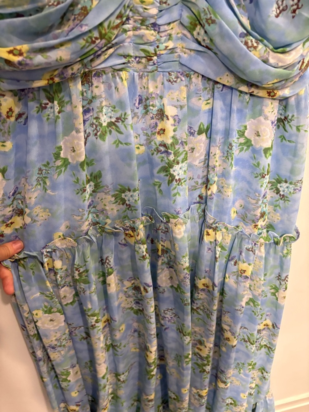 ASTR Light Blue Floral Sleeveless Maxi Dress xl - Picture 8 of 16
